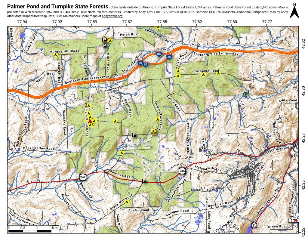 Palmer Pond and Turnpike State Forests