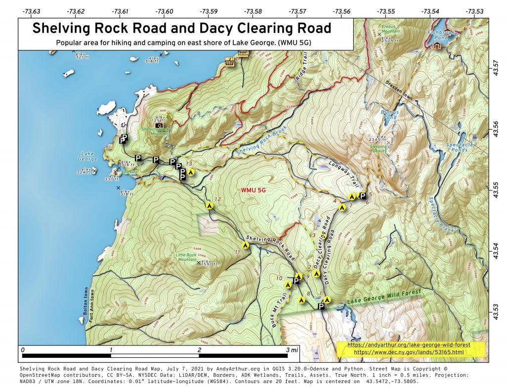 Shelving Rock Road and Dacy Clearing Road