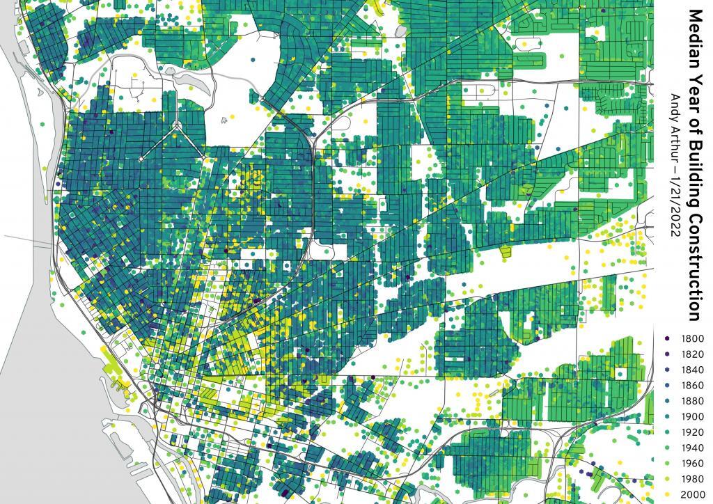 Year of Construction - Downtown Buffalo