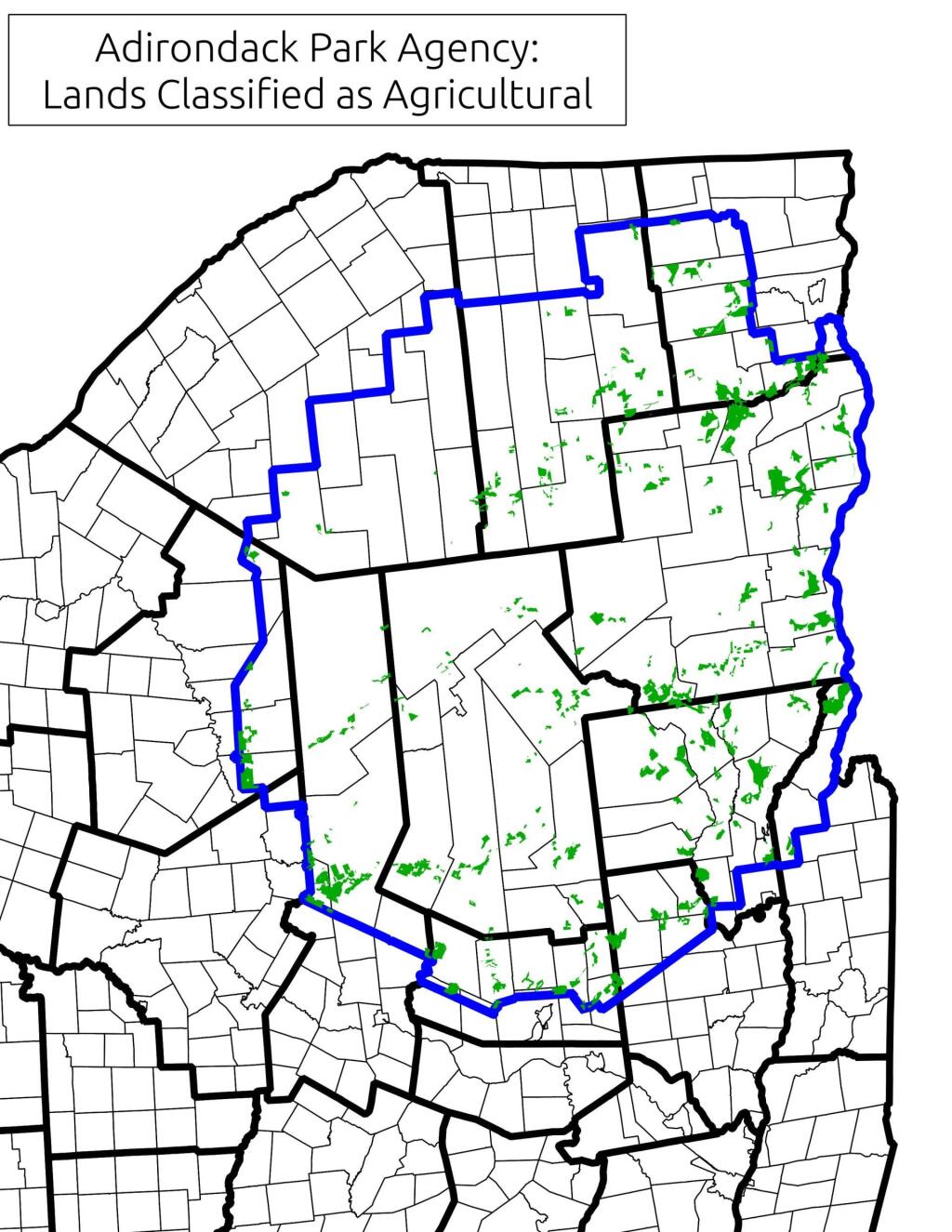 Lands Classified as Agricultural By Adirondack Park Agency