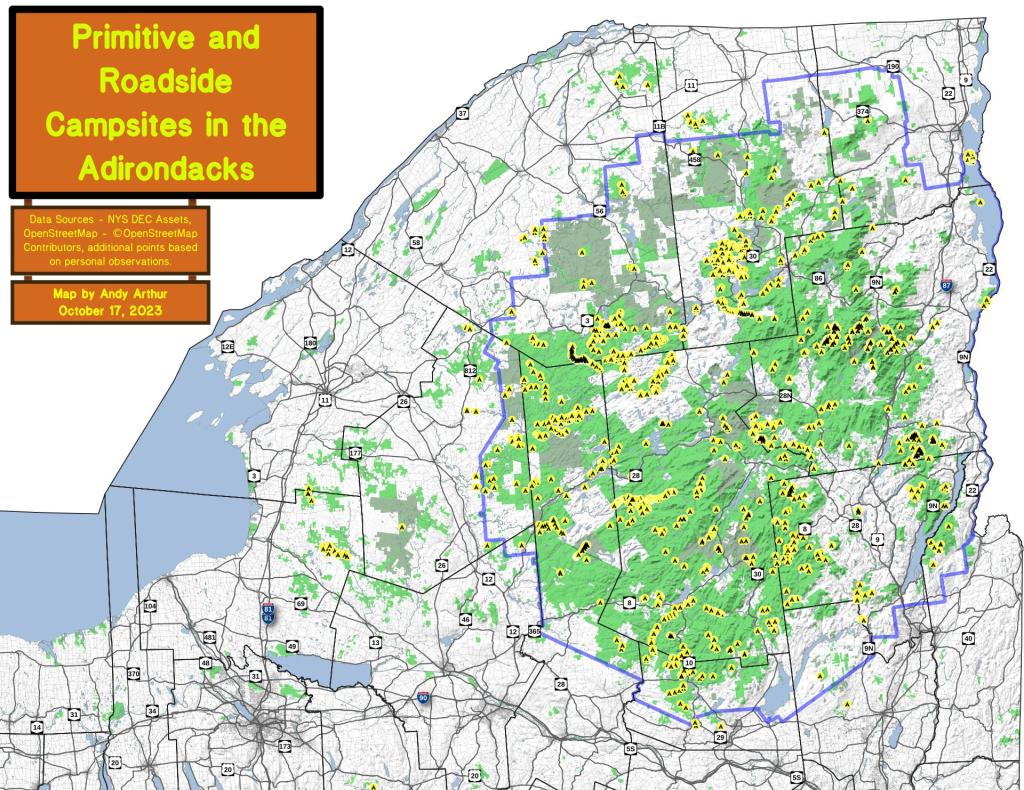 Free Primitive and Roadside Campsites in the Adirondacks