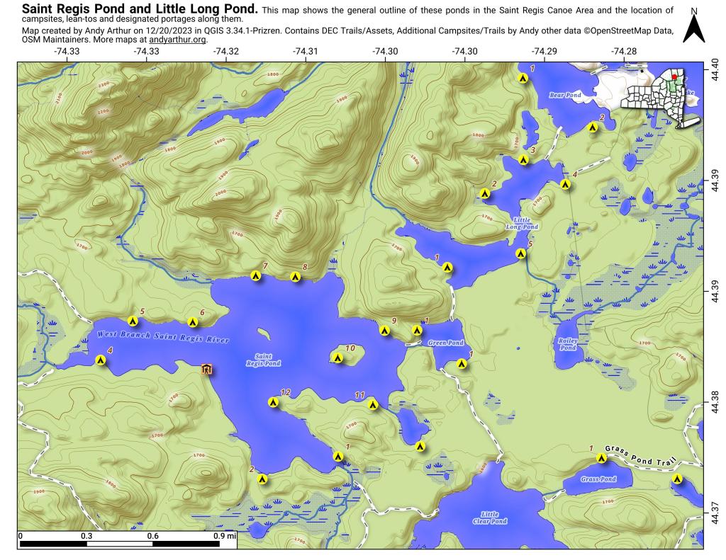 Saint Regis Pond and Little Long Pond