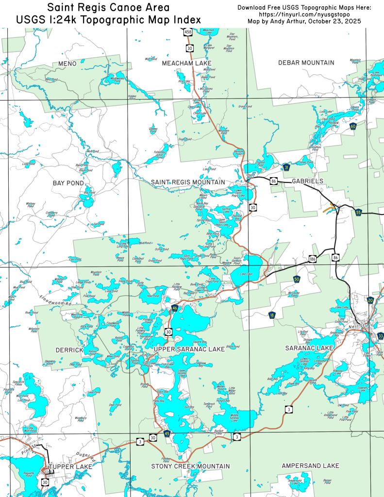 Saint Regis Canoe Area - USGS 1:24k Topographic Maps Index