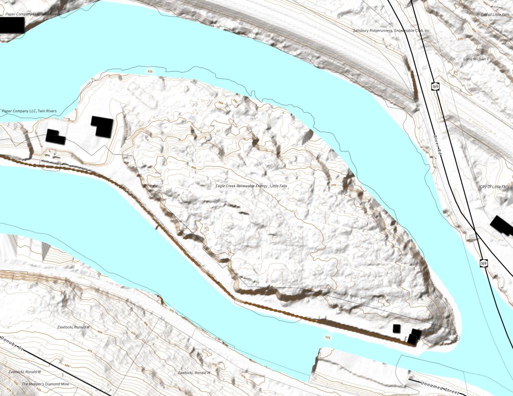 Moss Island 25 ft LIDAR Contours