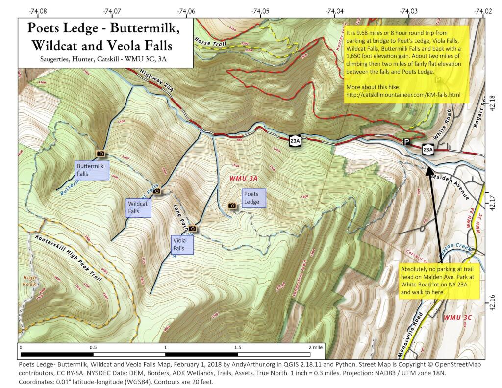  Poets Ledge,  Buttermilk, Wildcat And Veola Falls