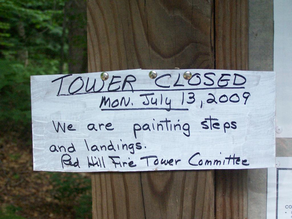 Photo: Tower Closed