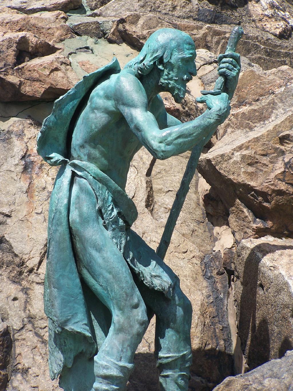 Photo: Man at Moses Statue