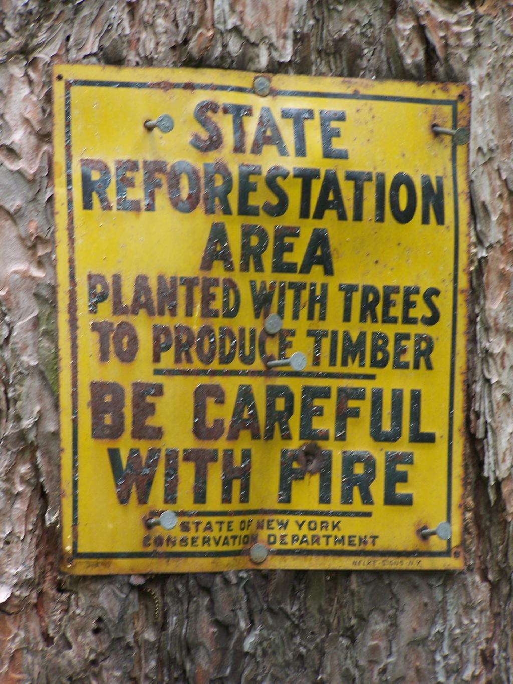 Photo: State Reforestation Area: Be Careful With Fire! Photo: State Reforestation Area: Be Careful With Fire!