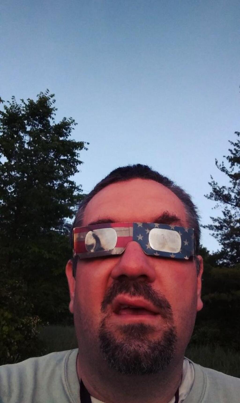 Photo: Watching the Eclipse Early This Moring