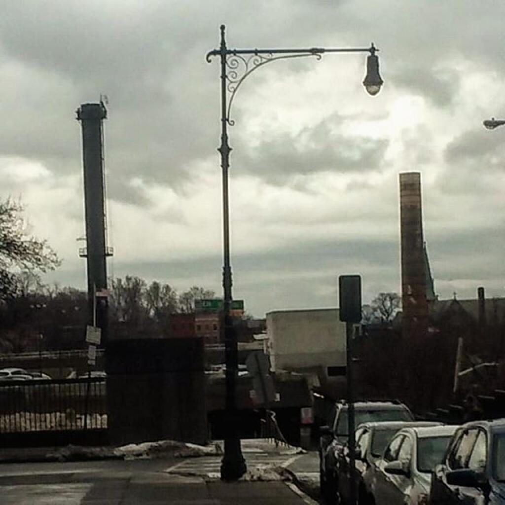 Photo: Tearing down the black snow maker