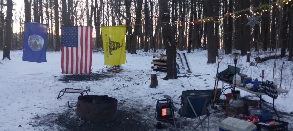 Photo: Camp on this cold but still morning 🌅