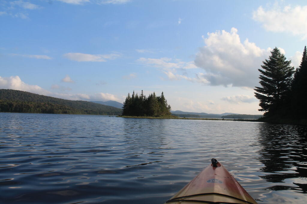 Photo: Paddling Towards the Island