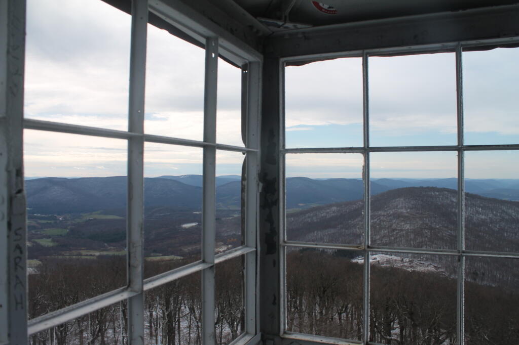 Photo: In the Fire Tower Cabin