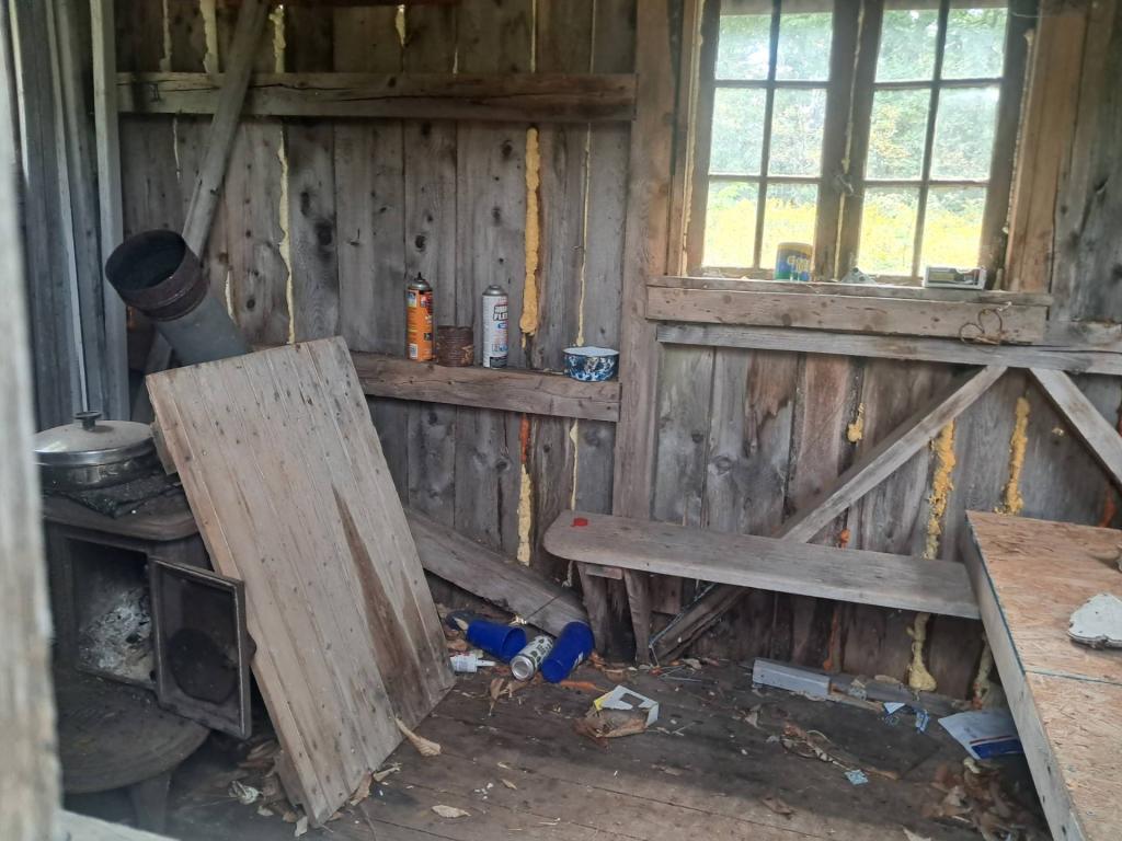 Photo:  Inside the old Ski Cabin