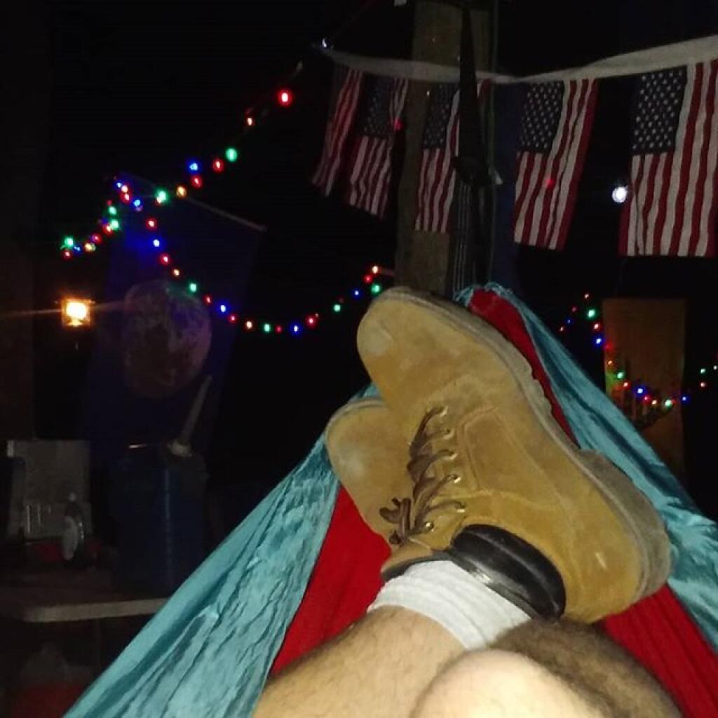 Photo: Laying back.... Decided against a fire tonight, too humid.
