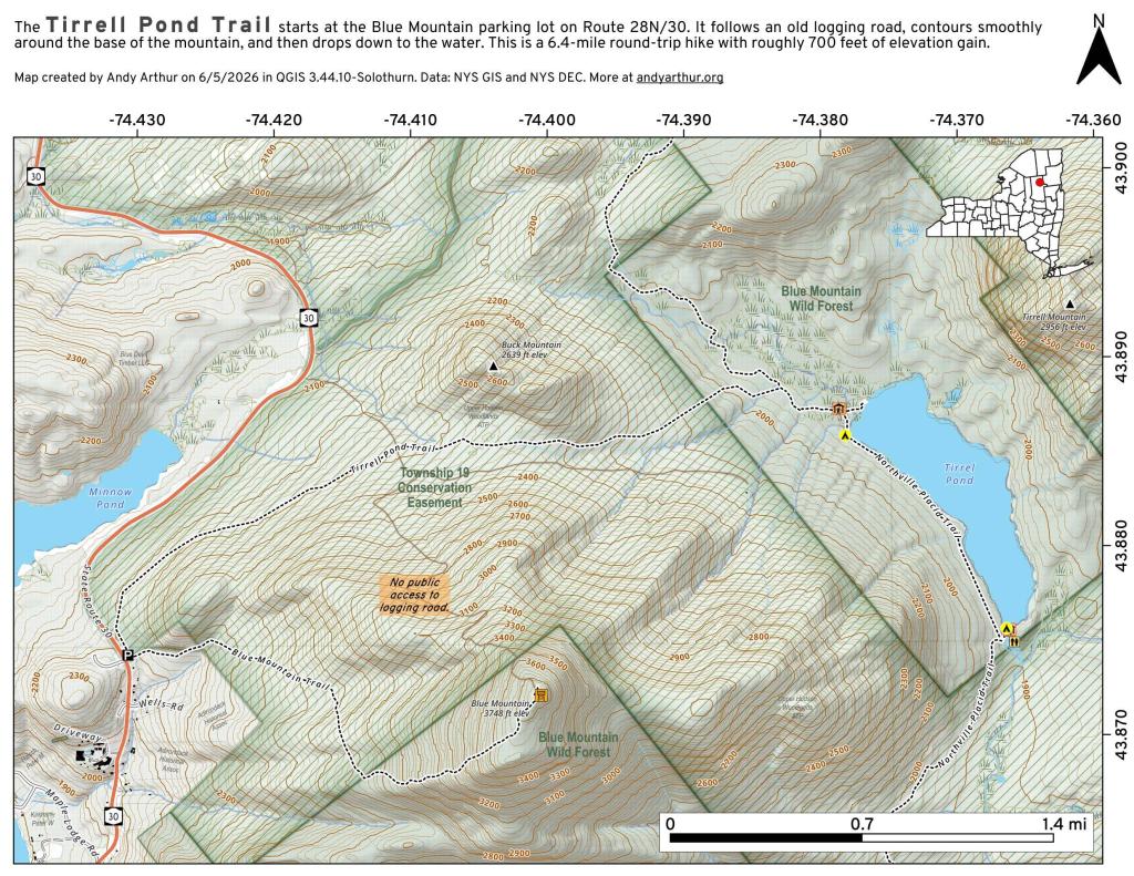 Map: Tirrell Pond Trail Map: Tirrell Pond Trail