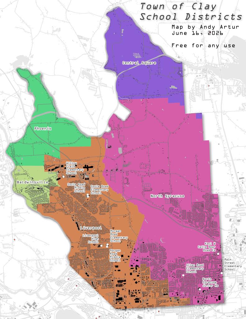 Thematic Map: Town of Clay School Districts