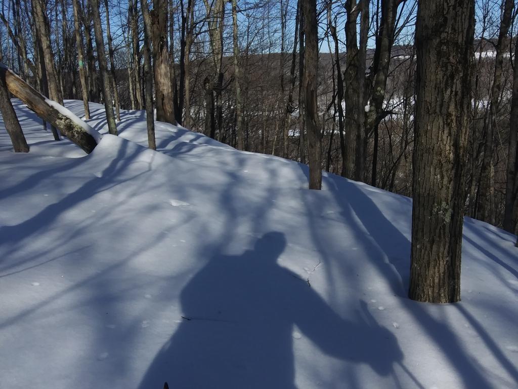 Photo: Skied down to the Long Path along the ledge